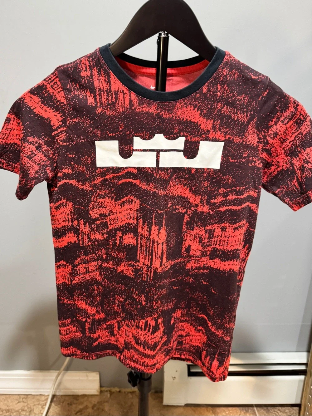 Nike LeBron Boys Dri-FIT Graphic T-Shirt – Red & Black – Size Medium